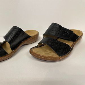 Rieker Black Slip-On Sandals